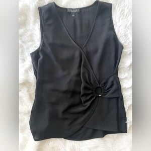 Laundry By Shelli Segal Black Wrap Blouse